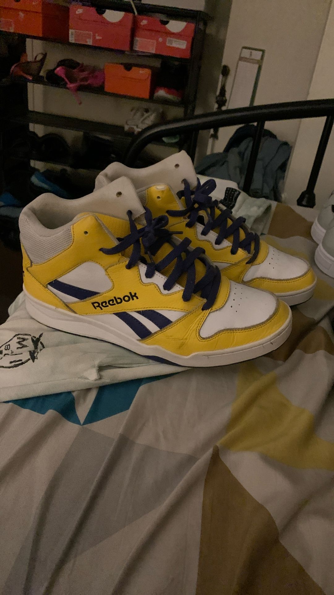 Reebok Yellow,white, Purple Sneakers