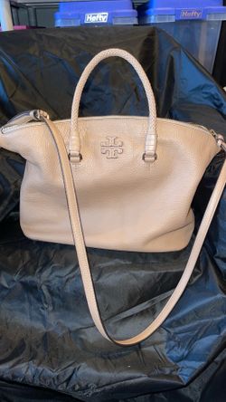 Tory Burch beige – tan pebbled leather tote