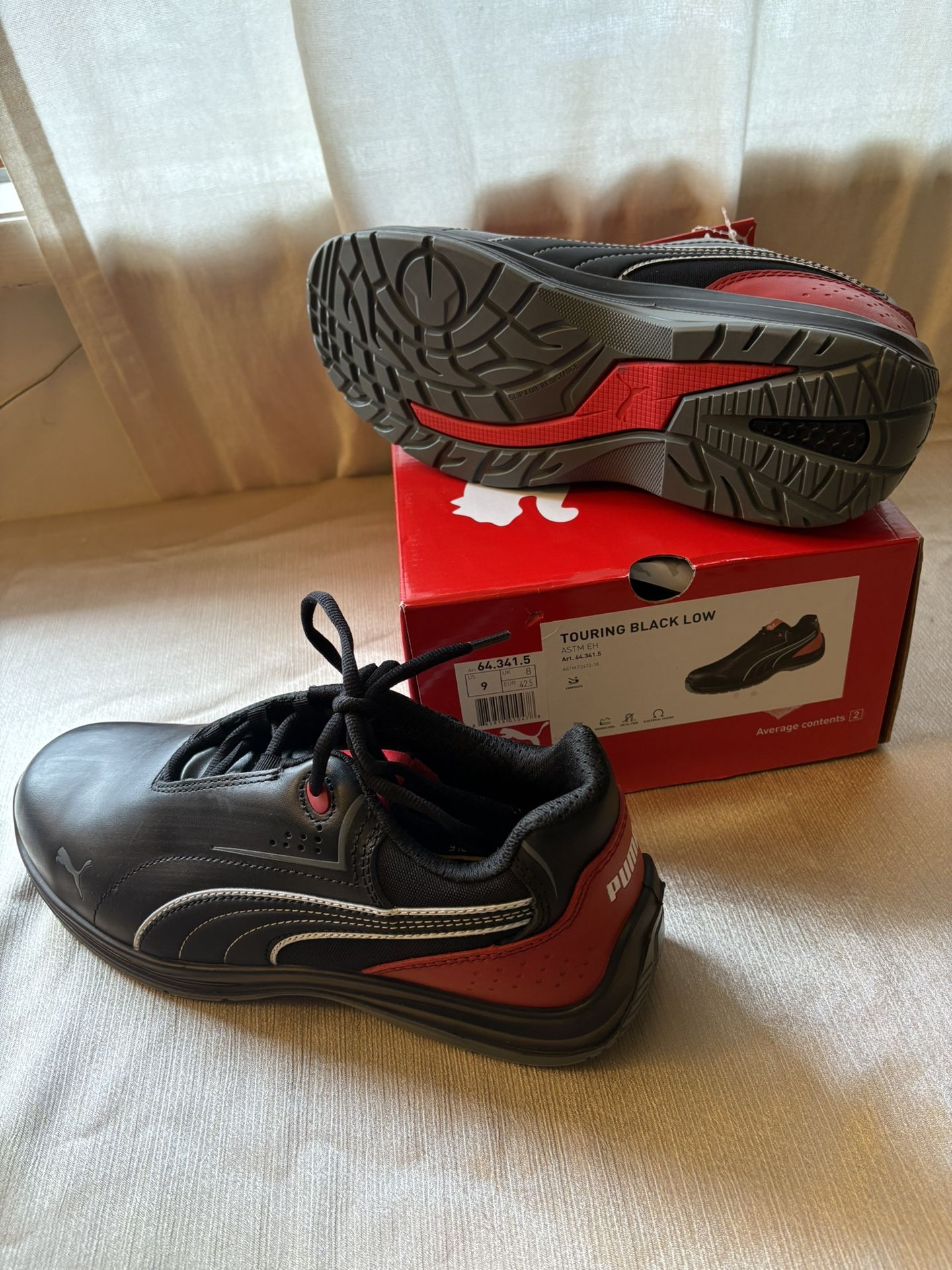 Puma Touring Black Low Safety Footwear Size 9