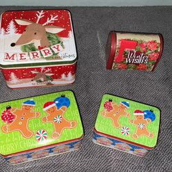 Christmas Themed Cookie  Tins 