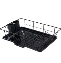 Black Space-Saving Dish Drying Rack