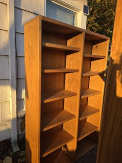 Solid Wood Double Bookcase Bookshelf – 4 ft Wide x 6 ft Tall x 1 ft
