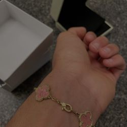 1-1 Pink Van Cleef Bracelet In Plated Gold 18k