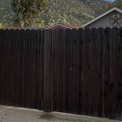 12ft wood gate with steel frame