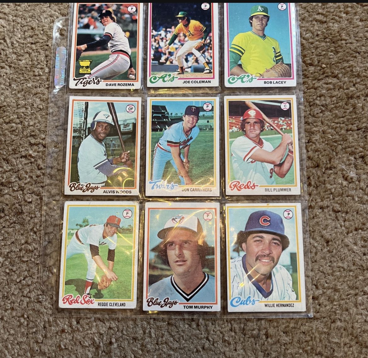 Clean Vintage  1978 Topps Baseball Card Lot #4 Includes TIGERS Dave Rozema’s Rookie Cup Card ! Additional Discounts Apply ! 