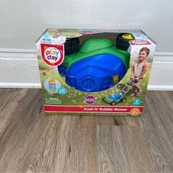 Play Day Push N Bubble Mower Toy with 4oz Solution
