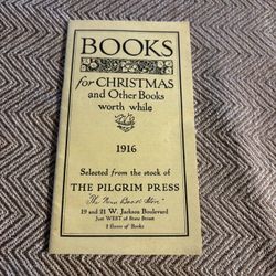 vintage book catalogue from "The Pilgrim Press" advertising Christmas books from 1916.