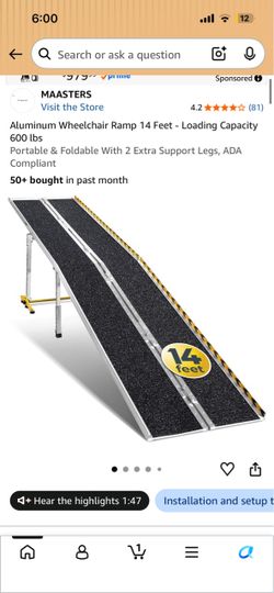 14 ft portable aluminum wheelchair ramp