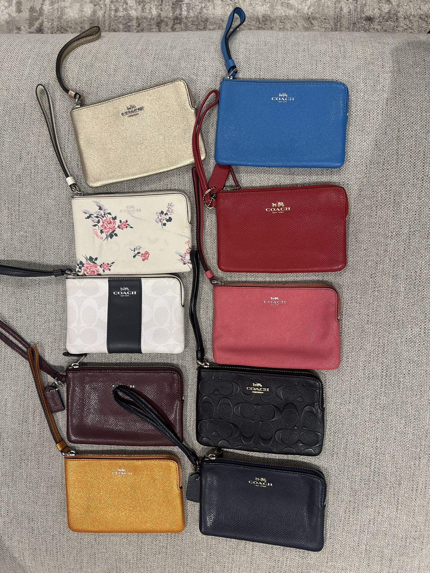 Coach corner zip wristlet wallet