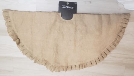 Christmas Tree Skirt 47 Inch Burlap Ruffle Plaid

