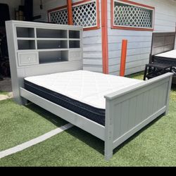 Full Size Bed Frame With Shelves