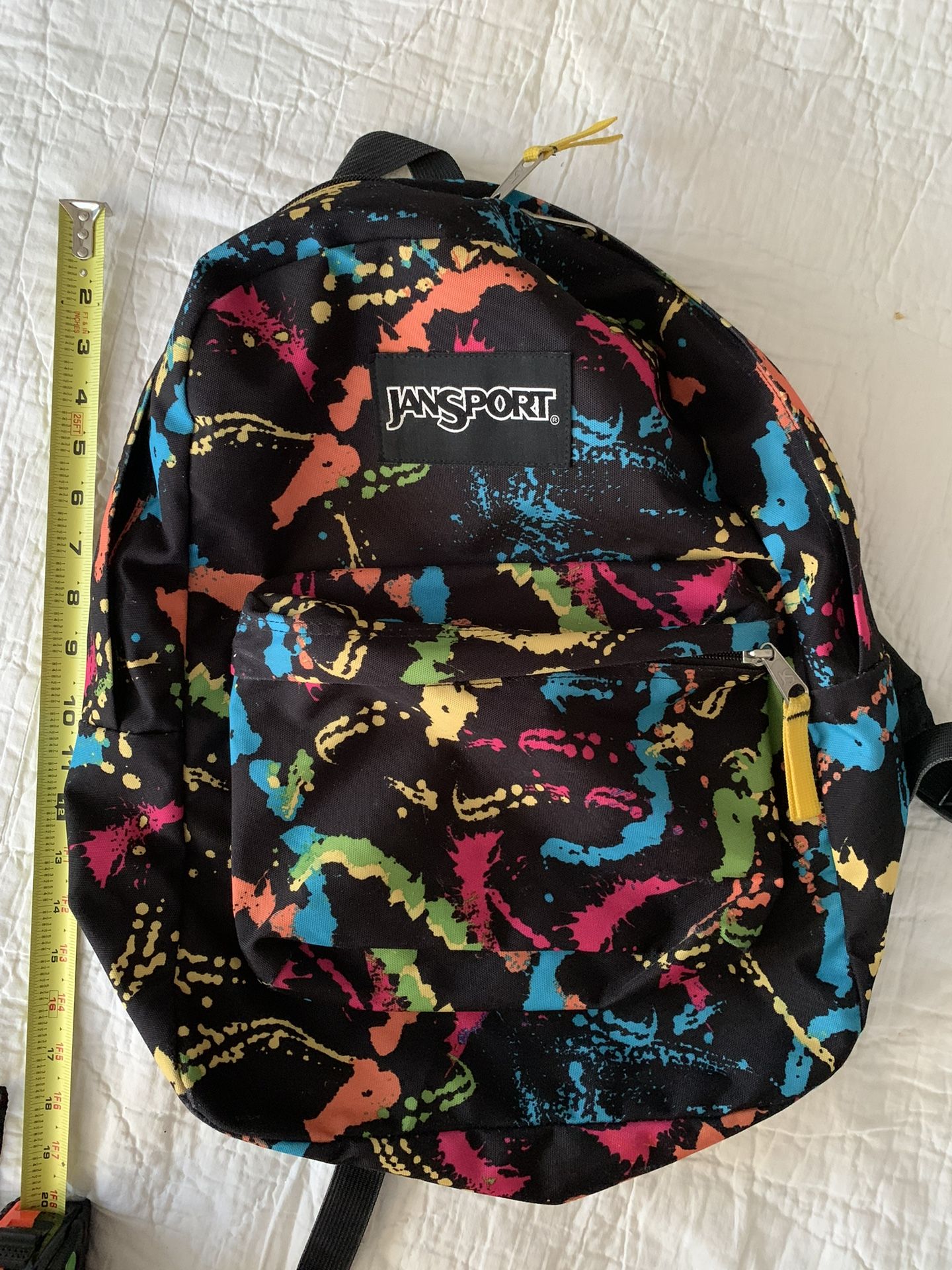 Jansport Black With Paint Splatter Great Looking Backpack