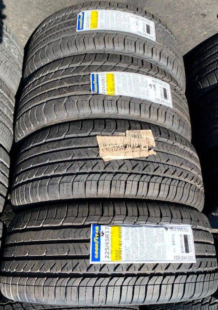 225/45r17 goodyear all season set of new tires set de llantas nuevas 