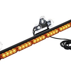 LED Emergency Dash Strobe Lights Bar w/Controller Windshield Visor Safety Warning Traffic Caution Lightbar Deck Split Flashing Light for Construction