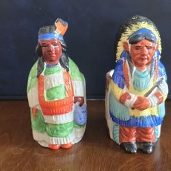 Vintage Native American Succulent Pot Trading Post Era Hand Painted Ceramic