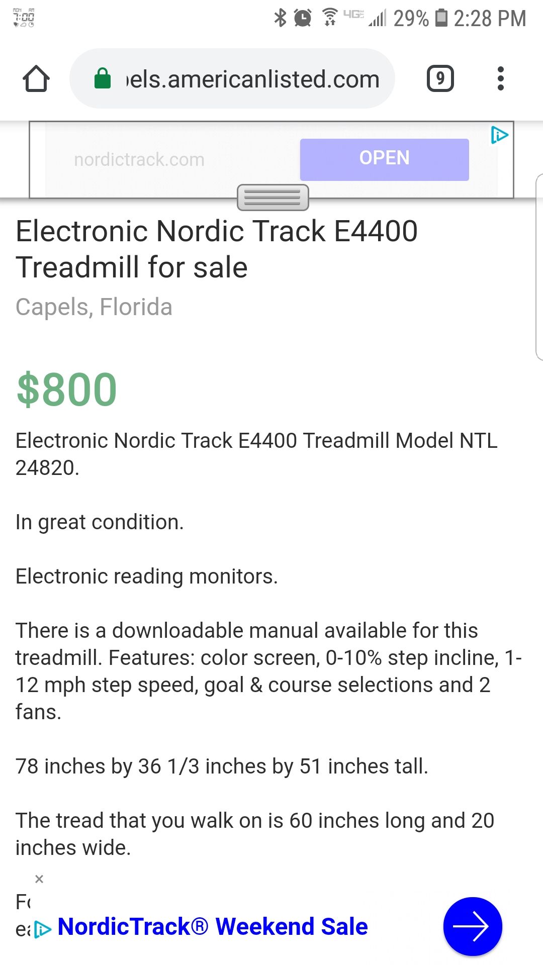 Nordictrack e4400 online