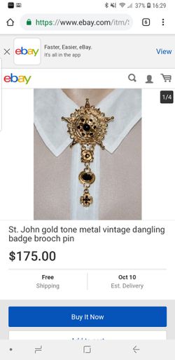 St. John vintage badge dangle brooch
