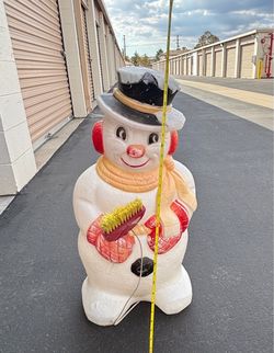 Vintage Snowman Blow Mold Christmas Decoration
