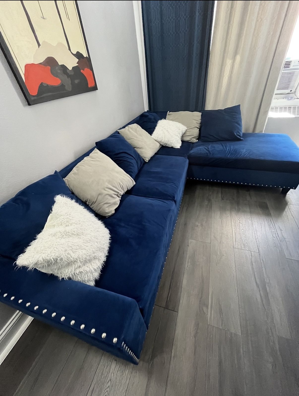 Beautiful Velvet L-Sectional Couch Moving sale 299