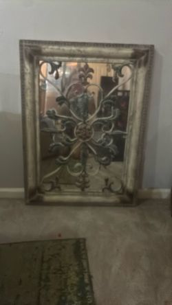 Wall Picture With Mirror Behind Decorative art