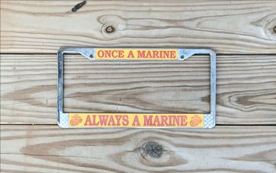 Vintage "Once A Marine Always A Marine" License Plate Frame