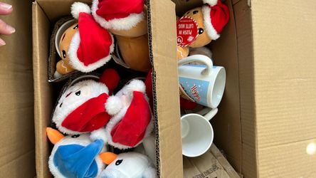 Christmas Plush Toys and Holiday Mugs Bundle