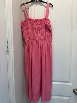 Glamorous Pink Maxi Dress with Smocked Bodice New