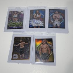 Lot of 5 2024 UFC Topps Finest Cards Auto,Intimidators,ChaosRC “Read For Info”