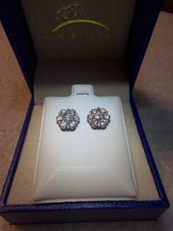 Crystal Cluster Flower Stud Earrings