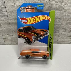 Hot Wheels Orange ‘1967 Pontiac GTO / HW Workshop • Die Cast Metal• Made in Malaysia Scale 1:64