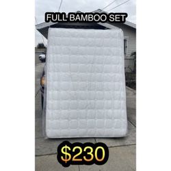 FULL BAMBOO MATTRESS WITH BOX SPRING 