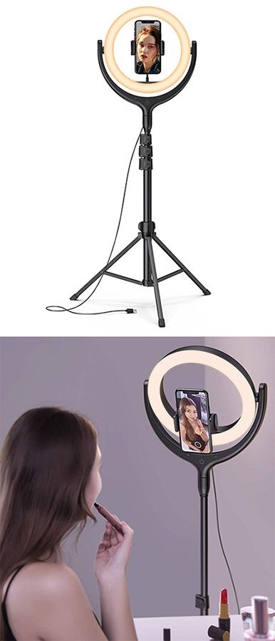 New in box $50 LED 10” Selfie Ring Light w/ 67” Tripod Stand & Phone Holder for Makeup/Video/Photo