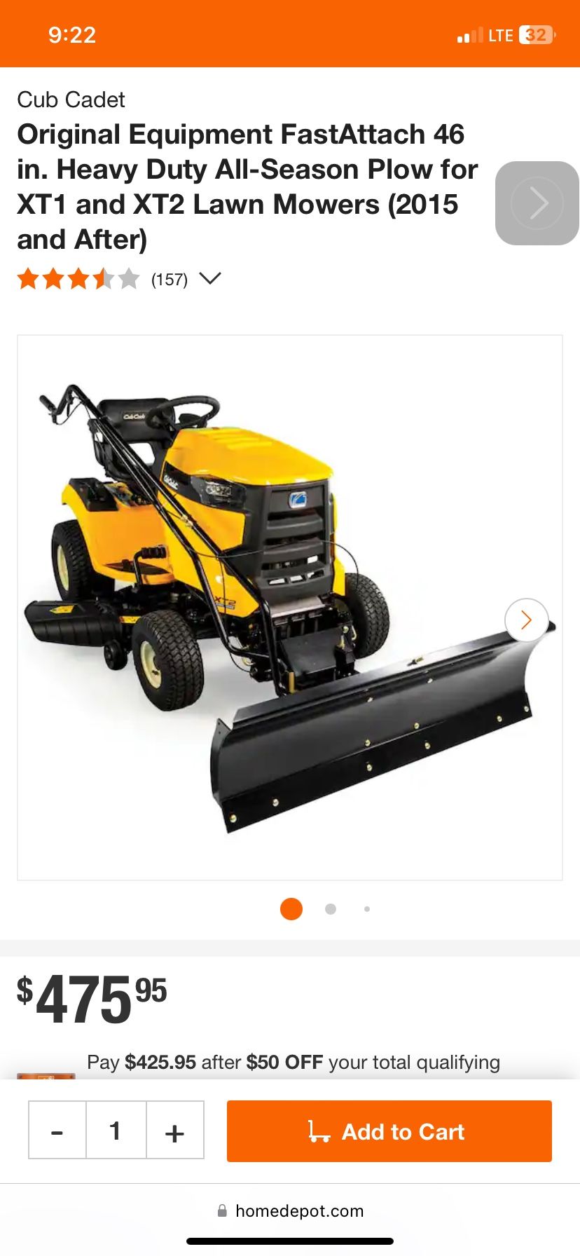 Plow Cub Cadet New