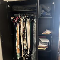Beautiful Black Wardrobe Closet/shelving