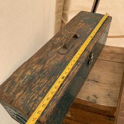 Vintage Wood Toolbox/ All Weathered Wood Toolbox