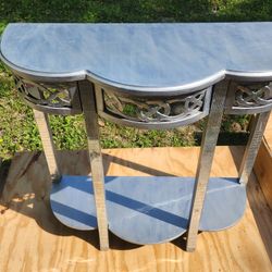Small and Cute Painted silver  console table