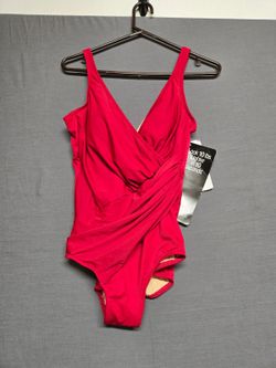 Miraclesuit Oceanus Red One Piece Swimsuit Women's Size 10