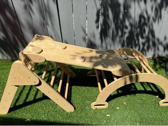 Kids Pikler Triangle Slide Arch Set