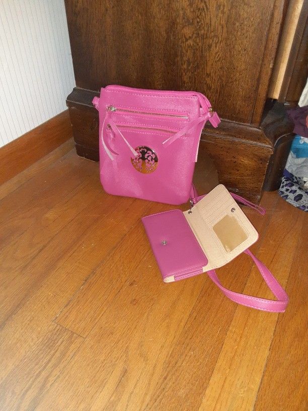 Brand New Purse And Wristlet Wallet Set