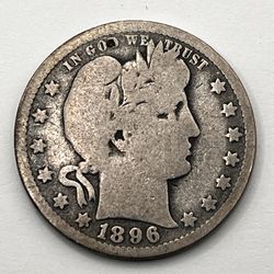 1896-O Barber Quarter Coin