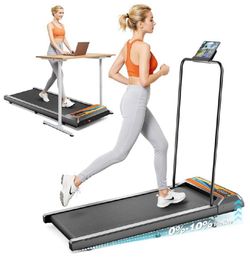 New Open Box Canisflax Walking Pad Treadmill With Handle & Remote, Black