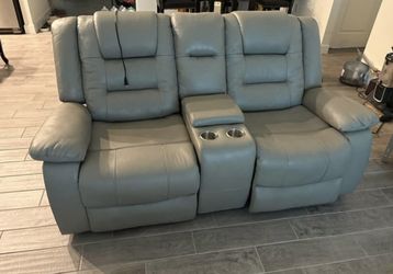Power Recliner Leather Sofa
