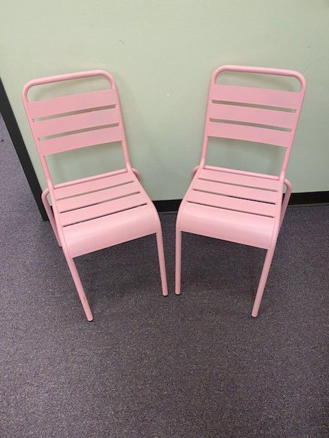 Pink Metal Chairs 