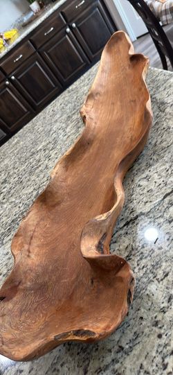 Teak wood carved bowl