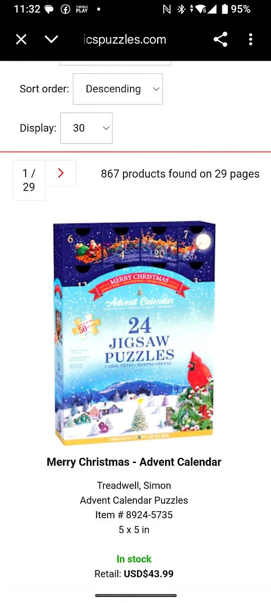 Christmas Advent Calendar (24 Puzzles) by eurographics