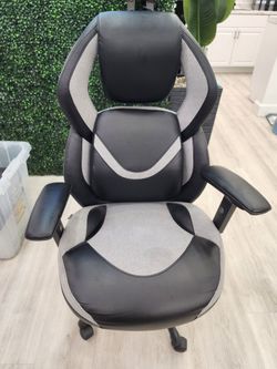 Black and Gray Gaming Chair with Lumbar Support
