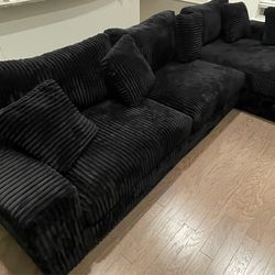 Black 3 piece sectional couch