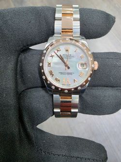 Rolex Datejust 31 Midsize Steel Rose Gold MOP Diamond Ladies Watch 178341