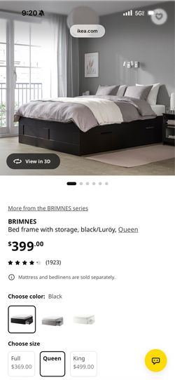 Queen black bed frame