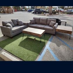 Brand New 
Sofa Set Grey
Polyfiber Fabric
$579 + Tax
Add Coffe Table $89
Add XL End Table $89
